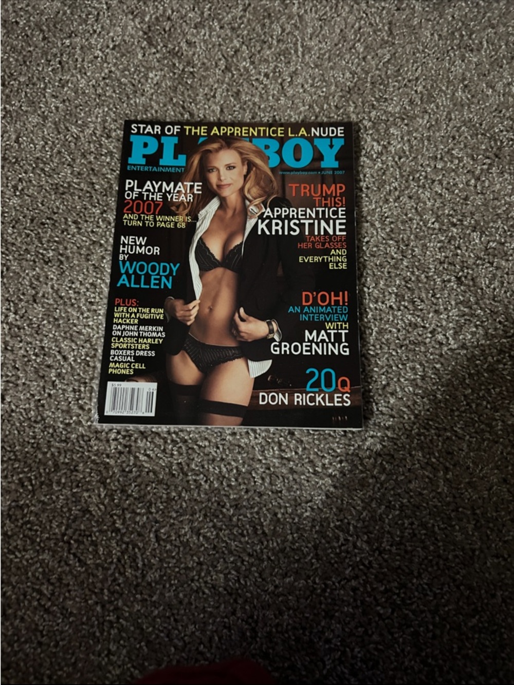 PLAYBOY Black Lingerie Cover with Blue and Orange Text